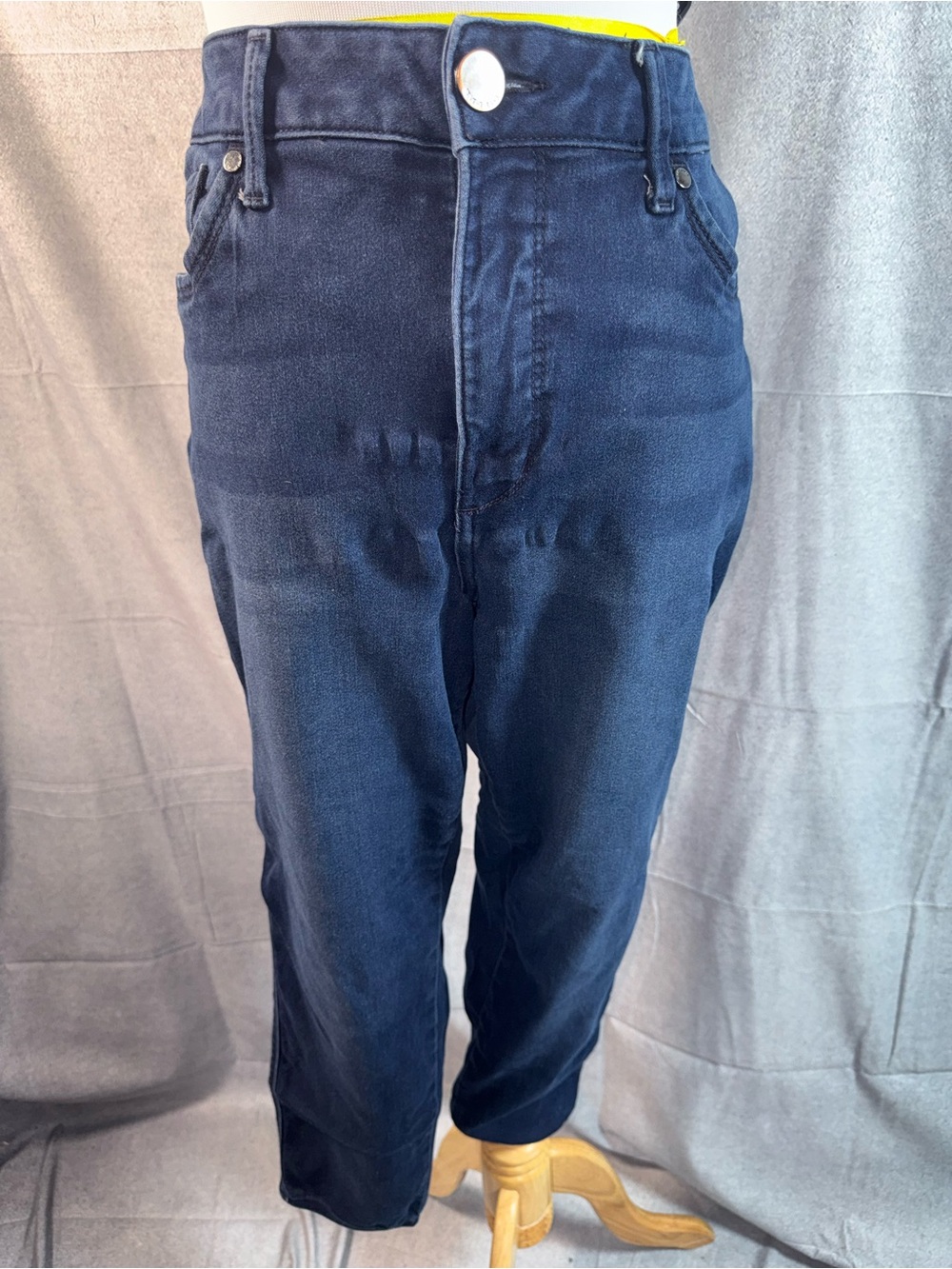 2300-Seven7 Women's Navy Blue High-Rise Chinos